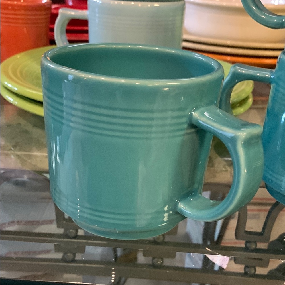 Fiesta Stackable Turquoise Ceramic Mug with Comfortable Handle - Picture 3 of 4